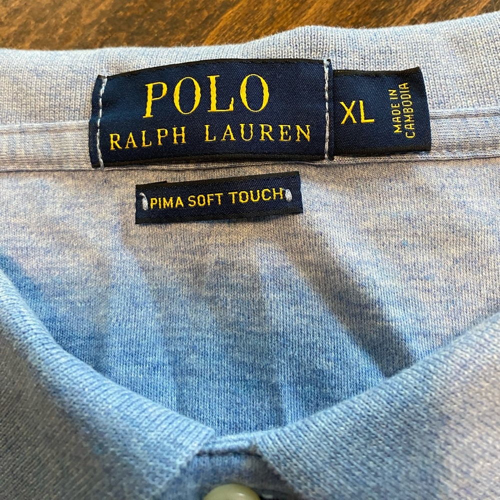 Polo Ralph Lauren Pima Soft Touch Polo Shirt Mens XL Blue Pony Logo RL Golf Prep - Picture 4 of 7